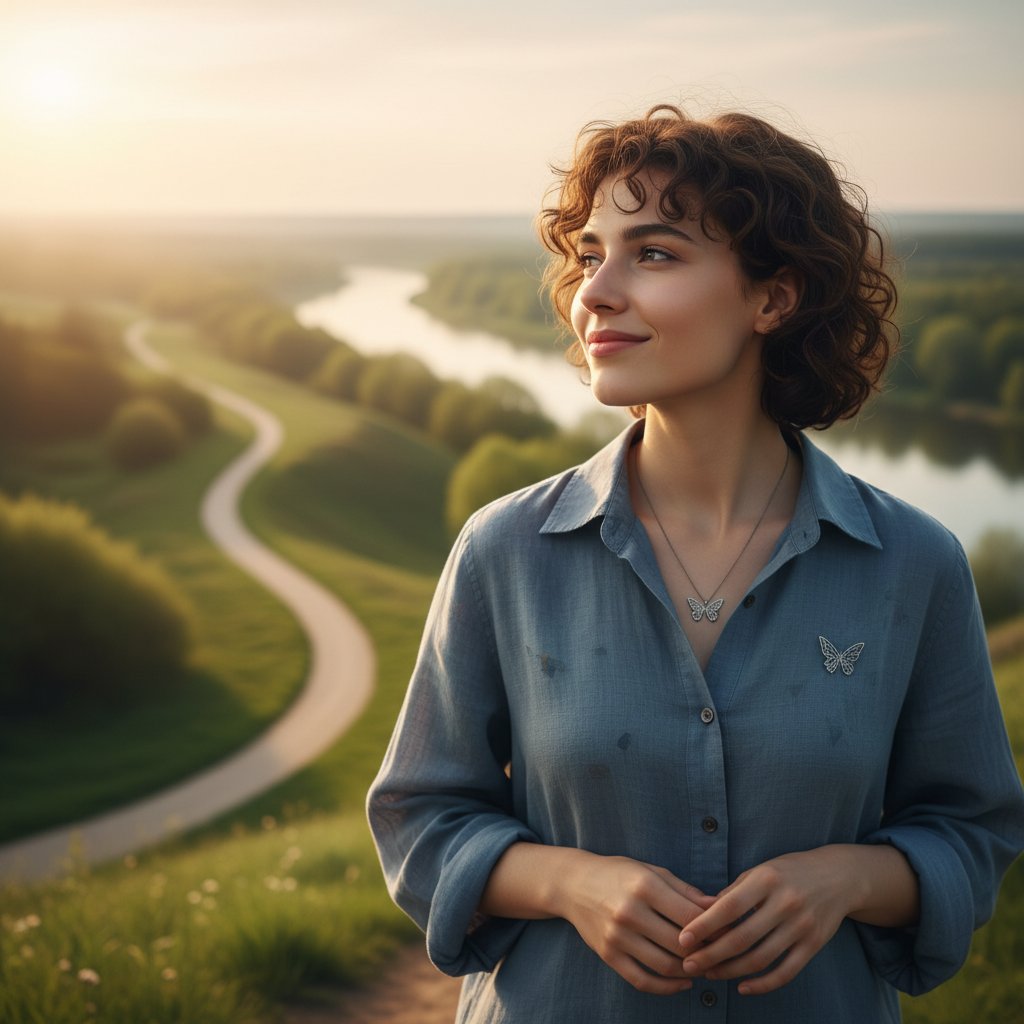 Osoba patrząca z optymizmem w przyszłość, ilustracja nadziei i możliwości poprawy przy zaburzeniach osobowości