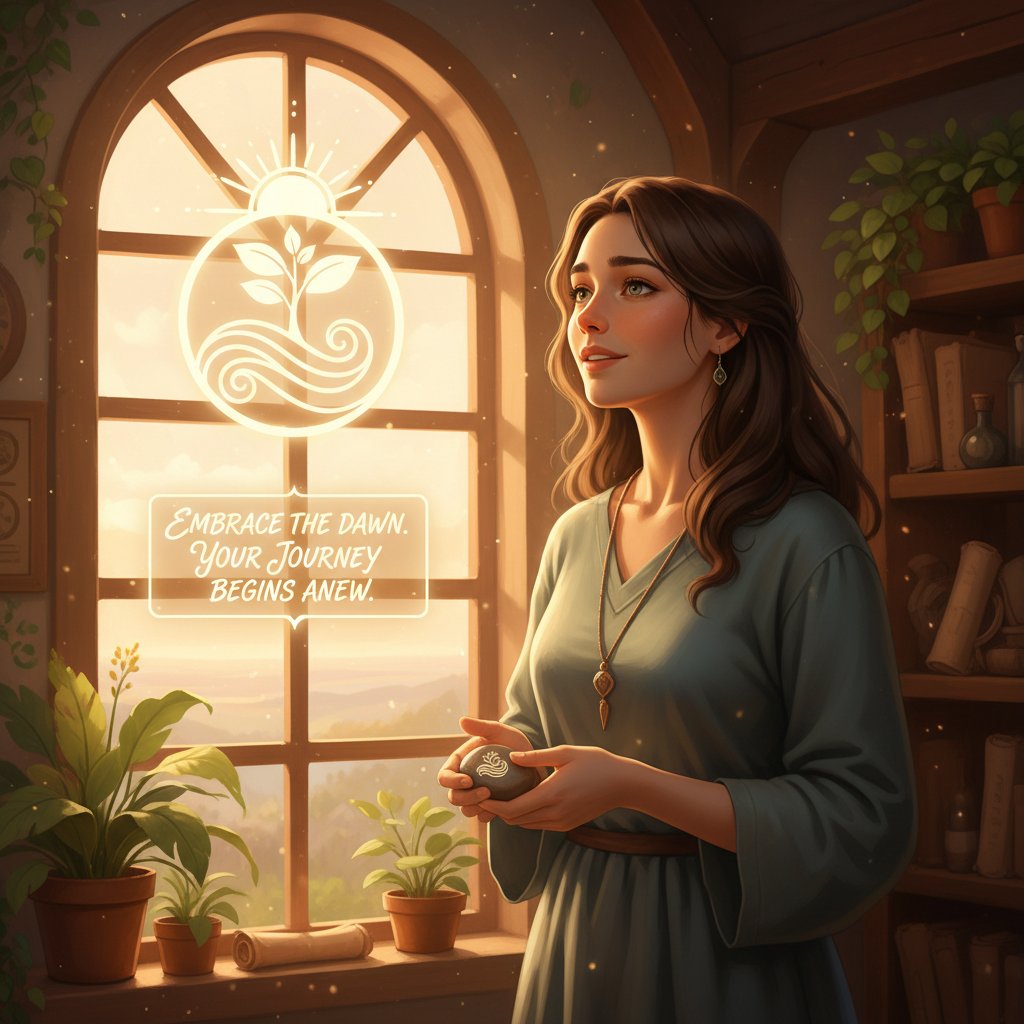 Person blickt hoffnungsvoll aus dem Fenster, Sonnenstrahlen treffen das Gesicht, Symbol für Aufbruch