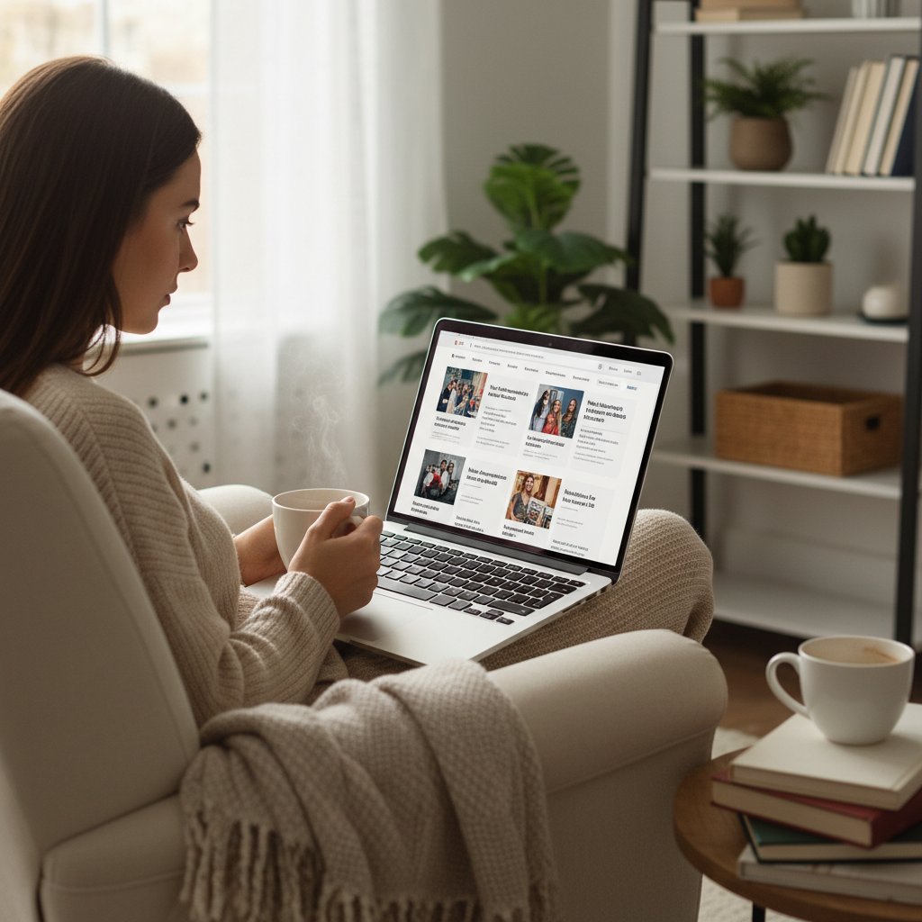 Osoba czytająca artykuły zdrowotne na laptopie – rzetelne źródła informacji o lecytynie