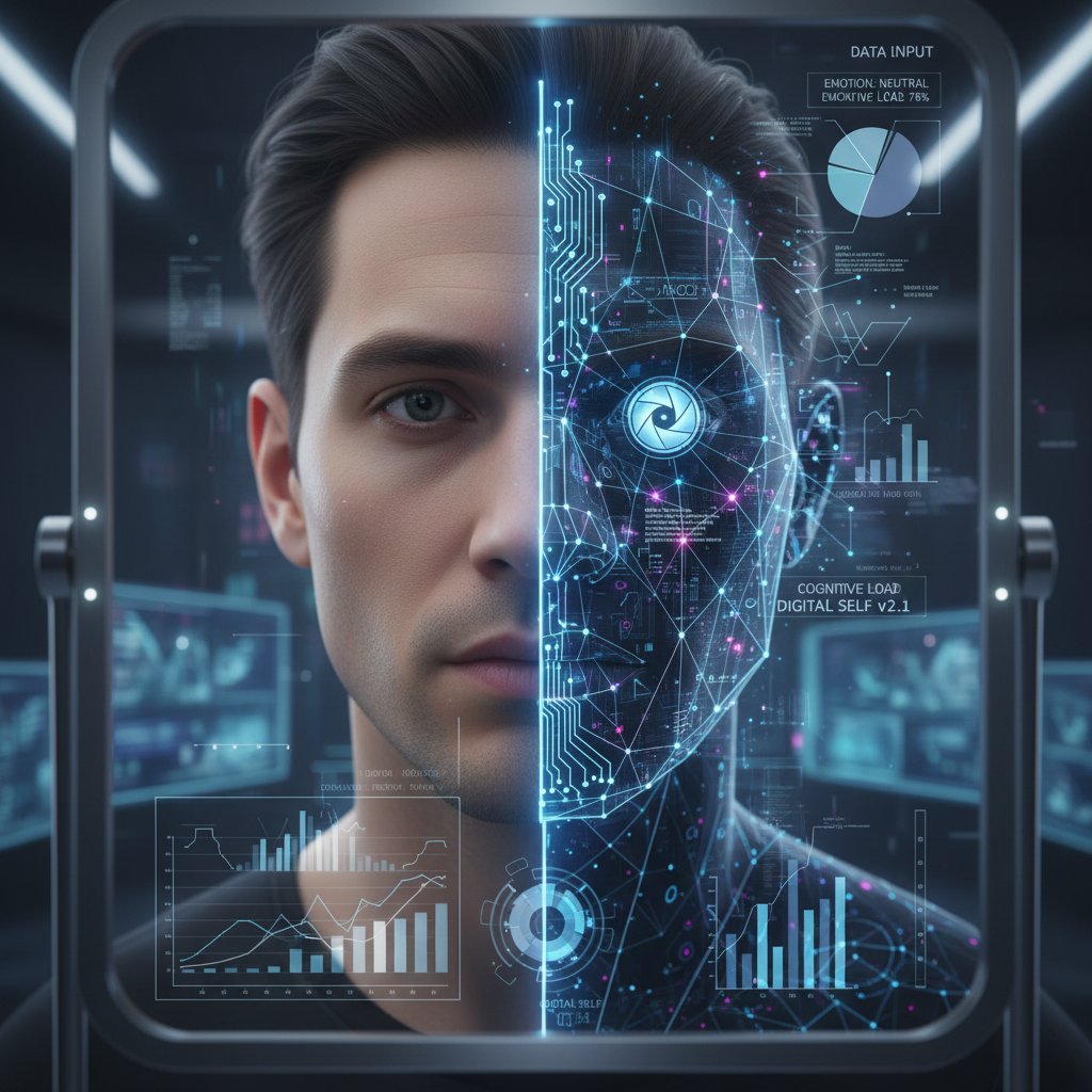 Portret osoby patrzącej w lustro cyfrowe – konfrontacja z własną osobowością i digitalizacja autoanalizy