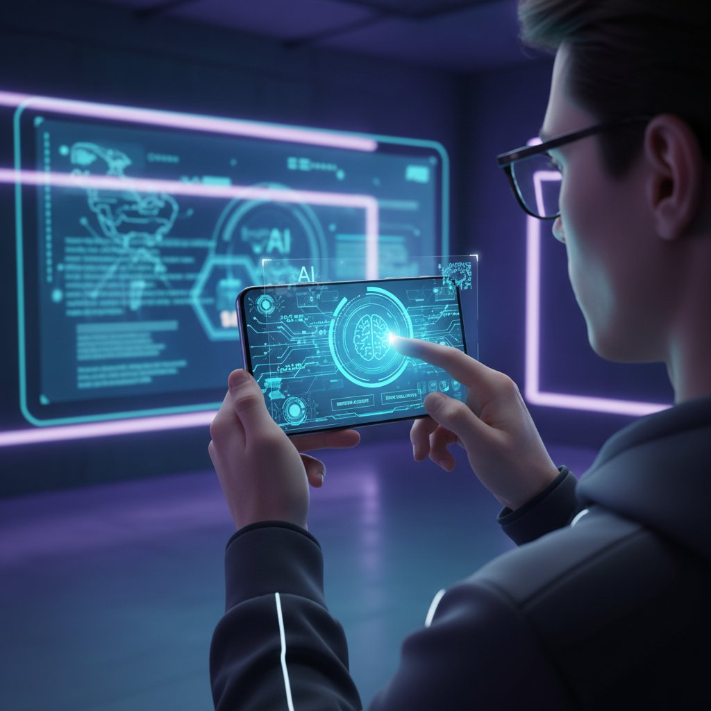 Osoba rejestrująca się na stronie z symulatorem AI na smartfonie