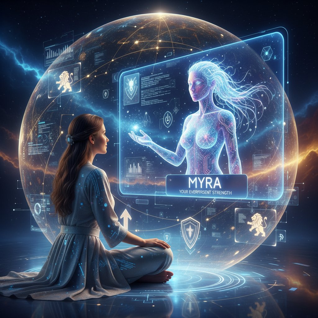 Person nutzt digitale Begleiterin zur Selbstreflexion und fühlt sich dadurch gestärkt