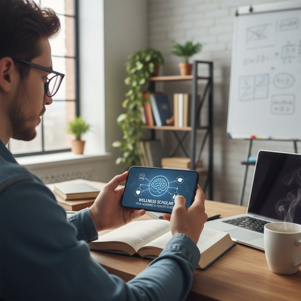 Osoba korzystająca z aplikacji zdrowotnej na smartfonie, edukacja i wsparcie