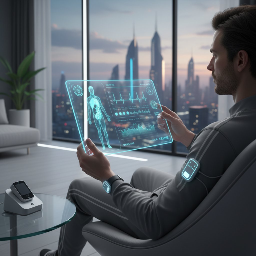 Osoba korzystająca z tabletu do monitorowania zdrowia, nowoczesne technologie w praktyce