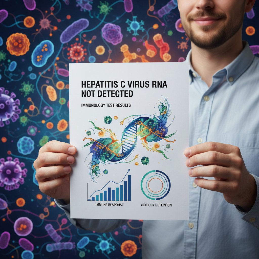 Symboliczny portret osoby z wynikiem testu, rozmyte tło, pojęcie immunologii HCV