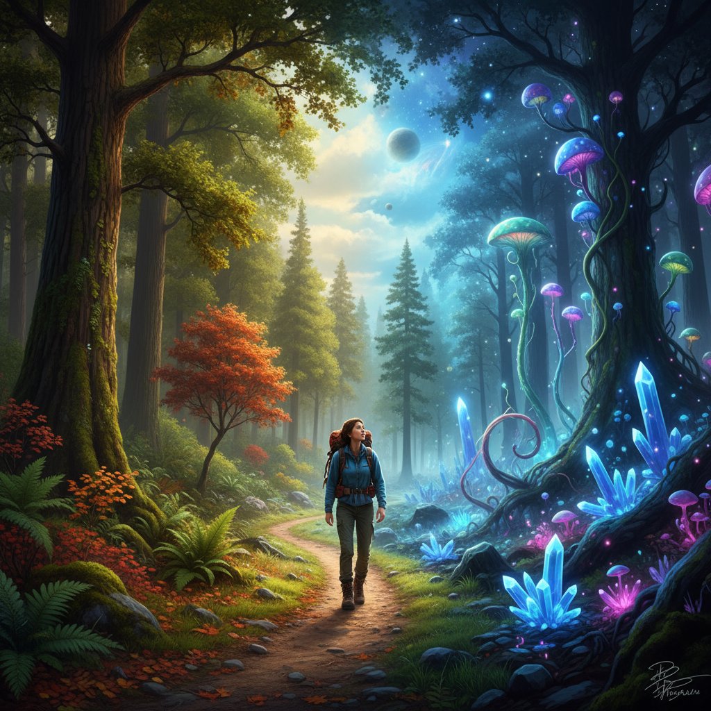 Człowiek spacerujący samotnie po lesie, zmiana otoczenia jako alternatywa dla walki ze smutkiem