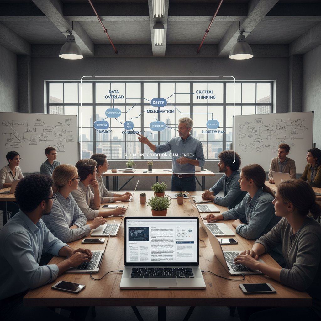 Osoba na szkoleniu edukacyjnym, notująca na laptopie; klimat: rozwój, temat: przygotowanie na wyzwania informacyjne