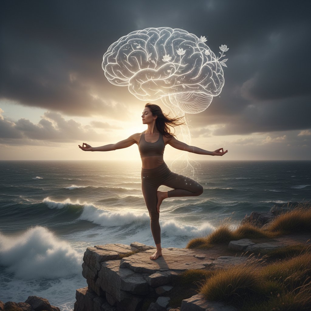 Osoba ćwicząca jogę w plenerze, budowanie odporności psychicznej