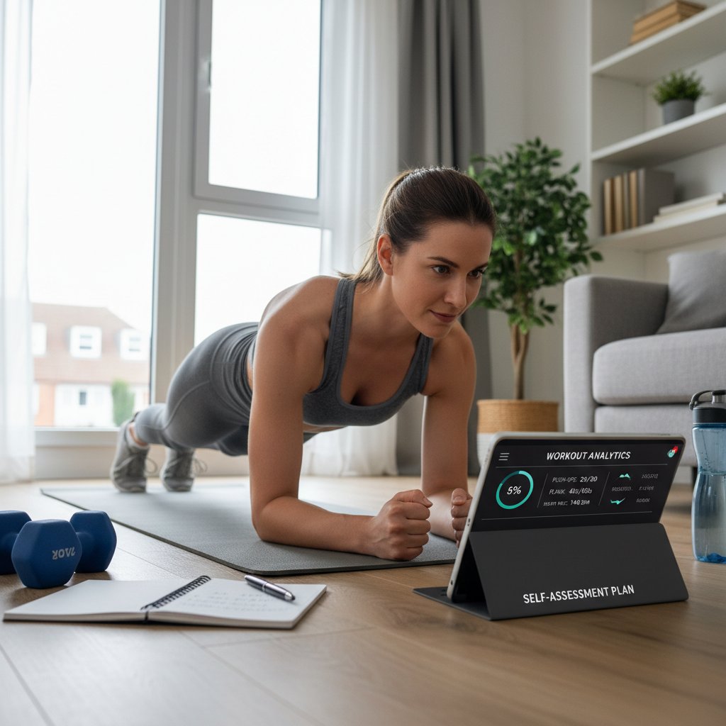 Osoba w domu wypełnia autodiagnozę przed ułożeniem planu