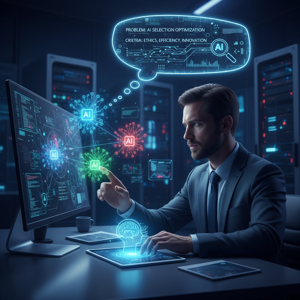 Person am Computer, aufmerksam und kritisch, prüft die Auswahl von KI-Freundinnen.