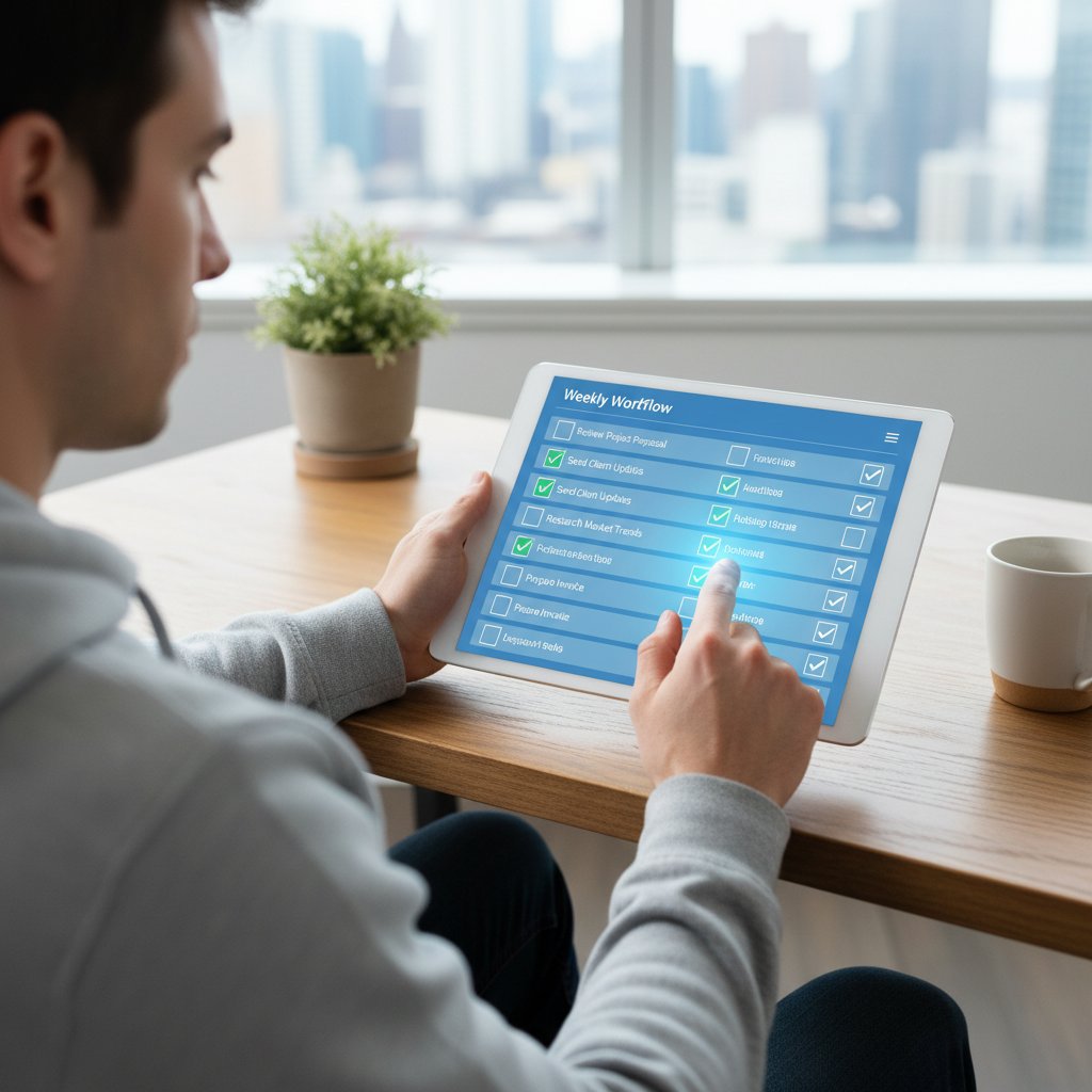 Samotest online dla wyboru metody poprawy humoru, osoba wypełniająca checklistę cyfrową