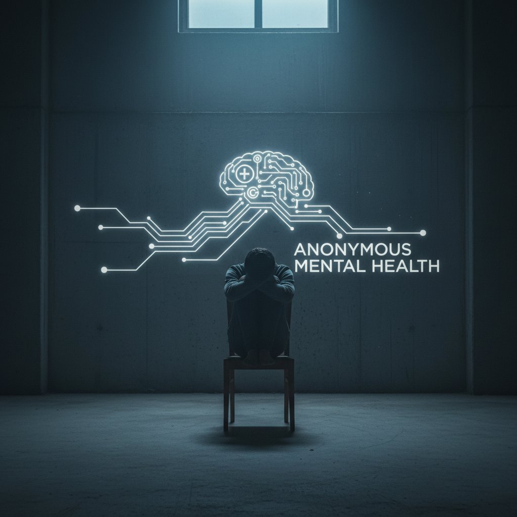 Osoba przeglądająca laptopa w ciemnym pokoju, anonimowość psychoterapia Polska