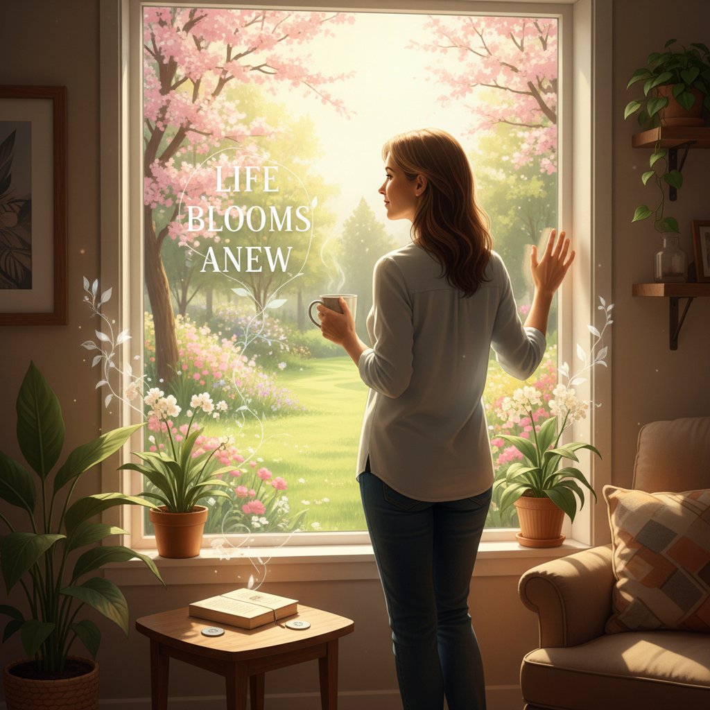 Osoba patrząca przez okno, nadzieja, odbudowa życia po uzależnieniu od alkoholu