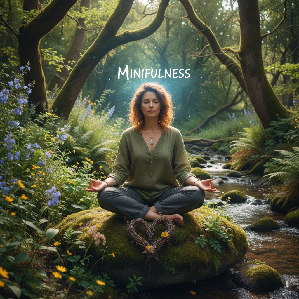 Osoba medytująca na tle natury, praktyka mindfulness po rozstaniu