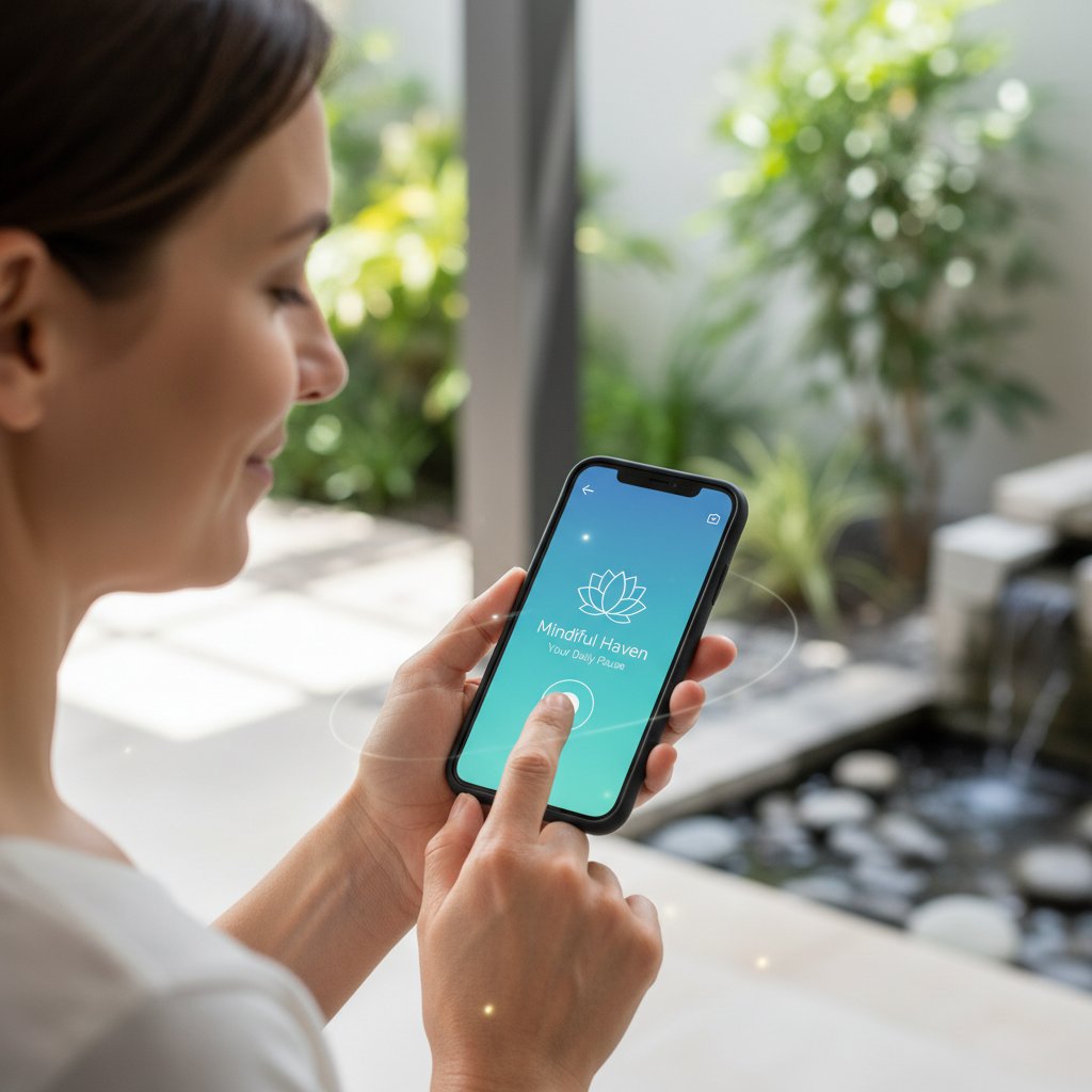 Zdjęcie osoby korzystającej z aplikacji wsparcia emocjonalnego na smartfonie