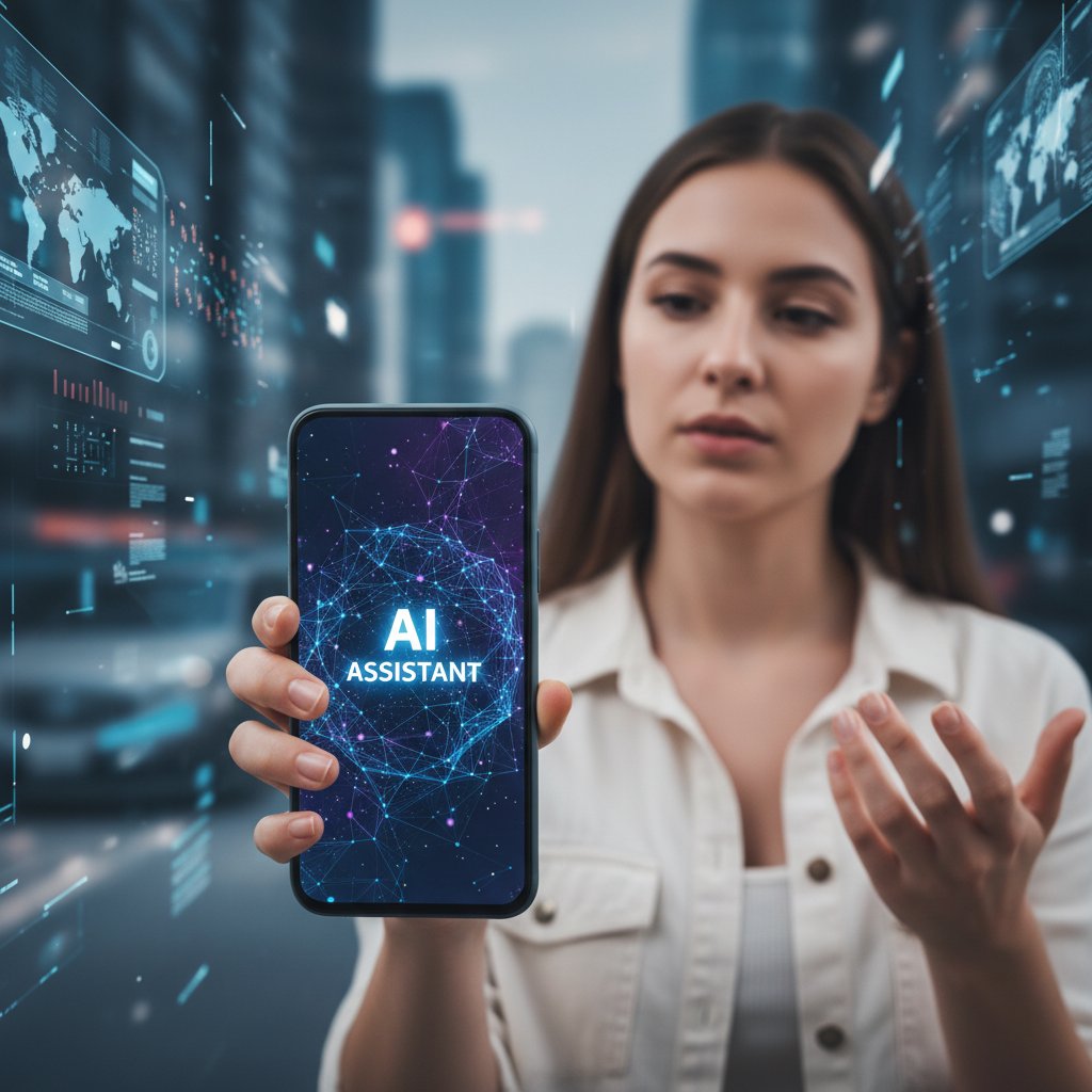 Osoba rozmawiająca przez smartfon z AI – codzienne wsparcie emocjonalne