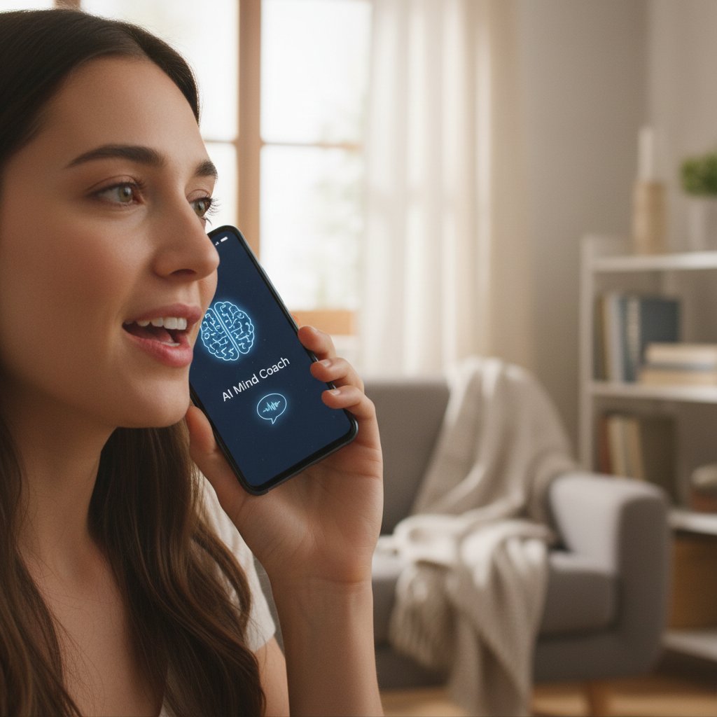 Osoba prowadząca rozmowę z AI na telefonie – symulator osobowości i interakcja online