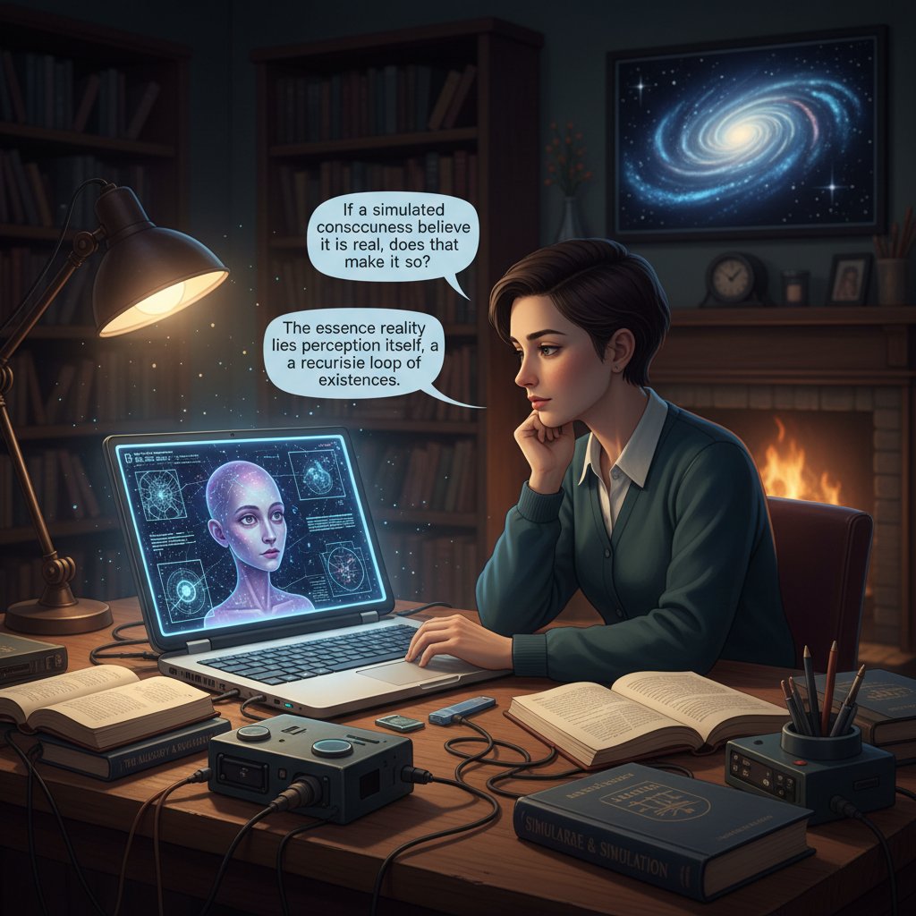 Osoba rozmawiająca z AI na laptopie – eksperyment filozoficzny