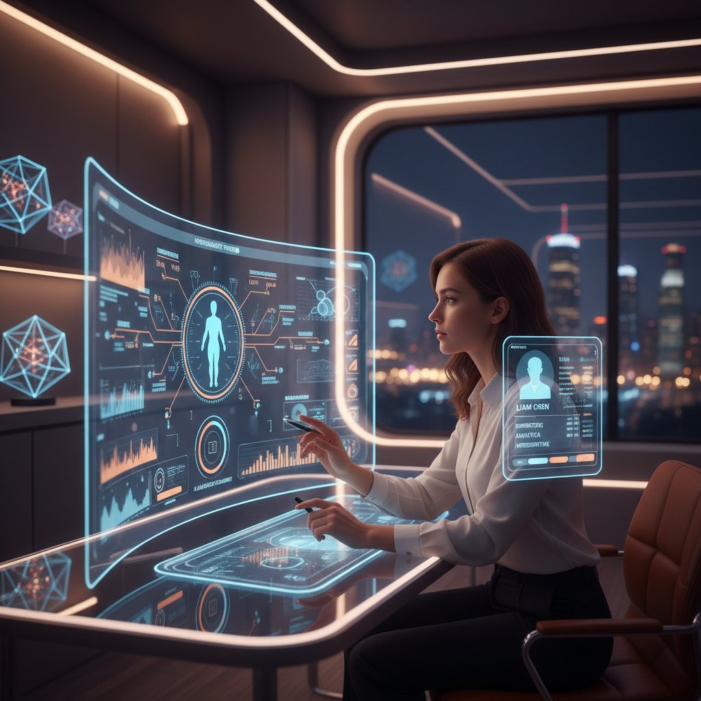 Osoba korzystająca z AI do analizy osobowości, zaawansowane technologie
