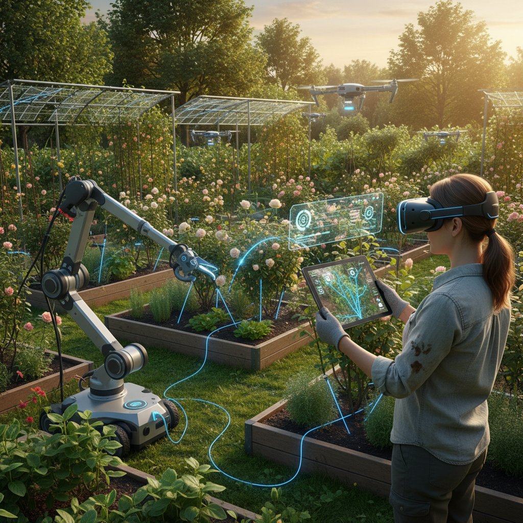 Osoba korzysta z aplikacji ogrodniczej AI podczas cięcia roślin