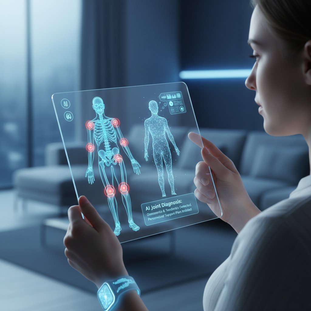 Osoba korzystająca z aplikacji zdrowotnej na smartfonie, wsparcie AI w edukacji zdrowotnej