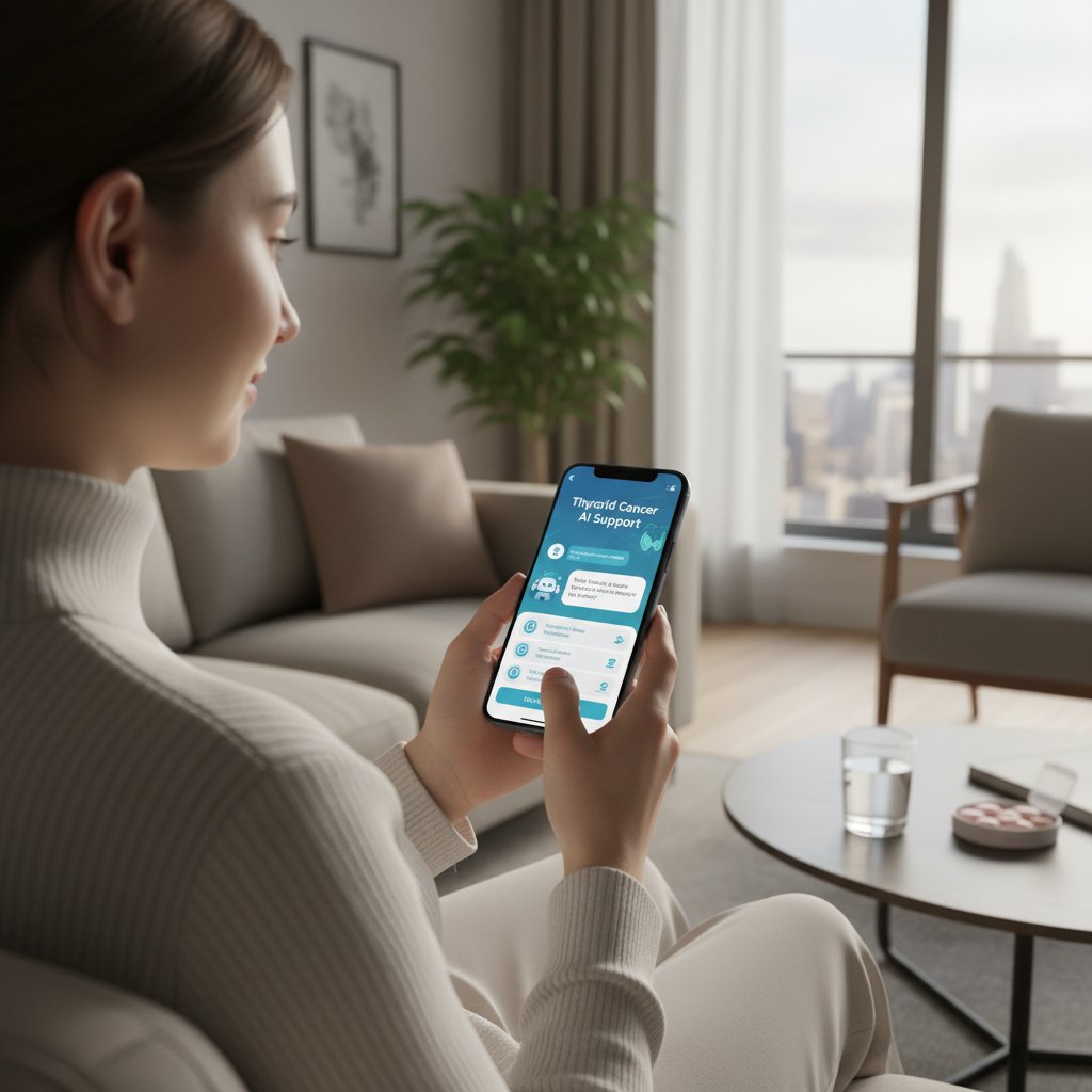 Zdjęcie osoby korzystającej z aplikacji zdrowotnej na smartfonie, wsparcie AI, medyk.ai