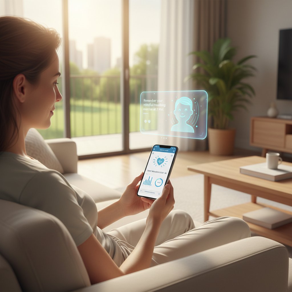 Osoba korzystająca z aplikacji zdrowotnej na smartfonie w jasnym otoczeniu – nowoczesne narzędzia wsparcia