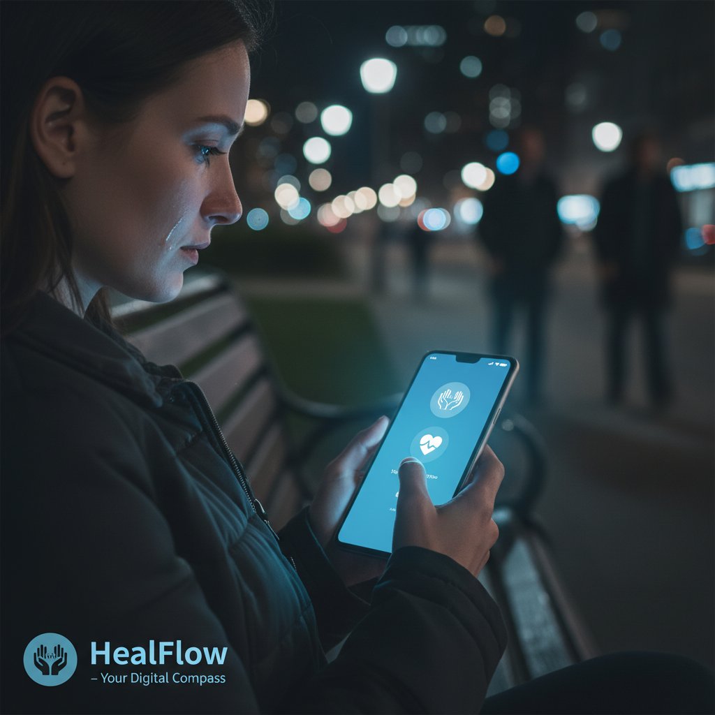 Osoba korzystająca z telefonu w nocy, aplikacja wsparcia emocjonalnego, wsparcie cyfrowe w kryzysie