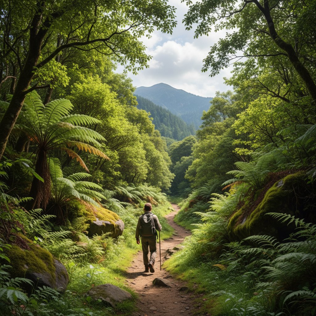 Osoba spacerująca wśród zieleni, symbol natychmiastowej poprawy nastroju