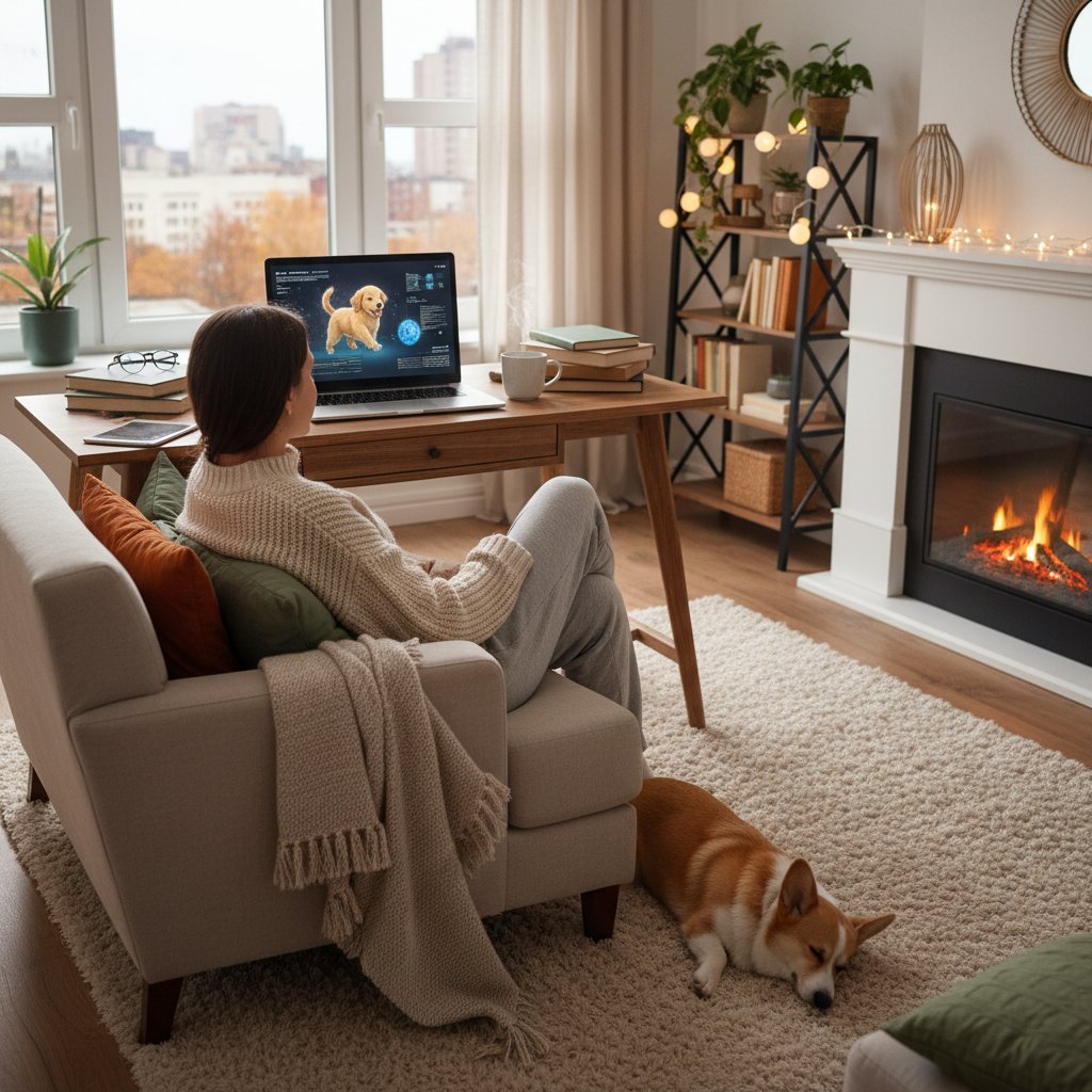 Praca zdalna i wirtualny piesek na ekranie – codzienne wsparcie