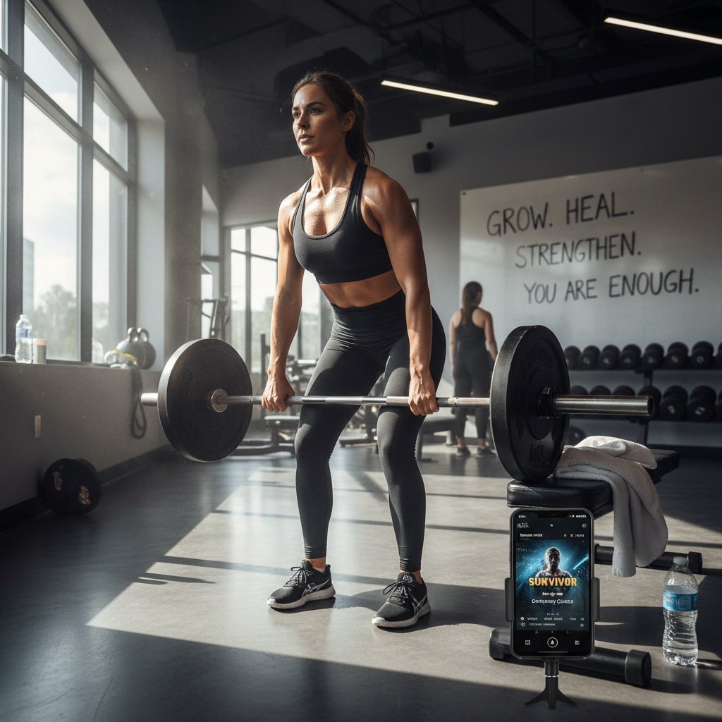 Osoba podczas treningu na siłowni, symbolizując pracę nad sobą po rozstaniu