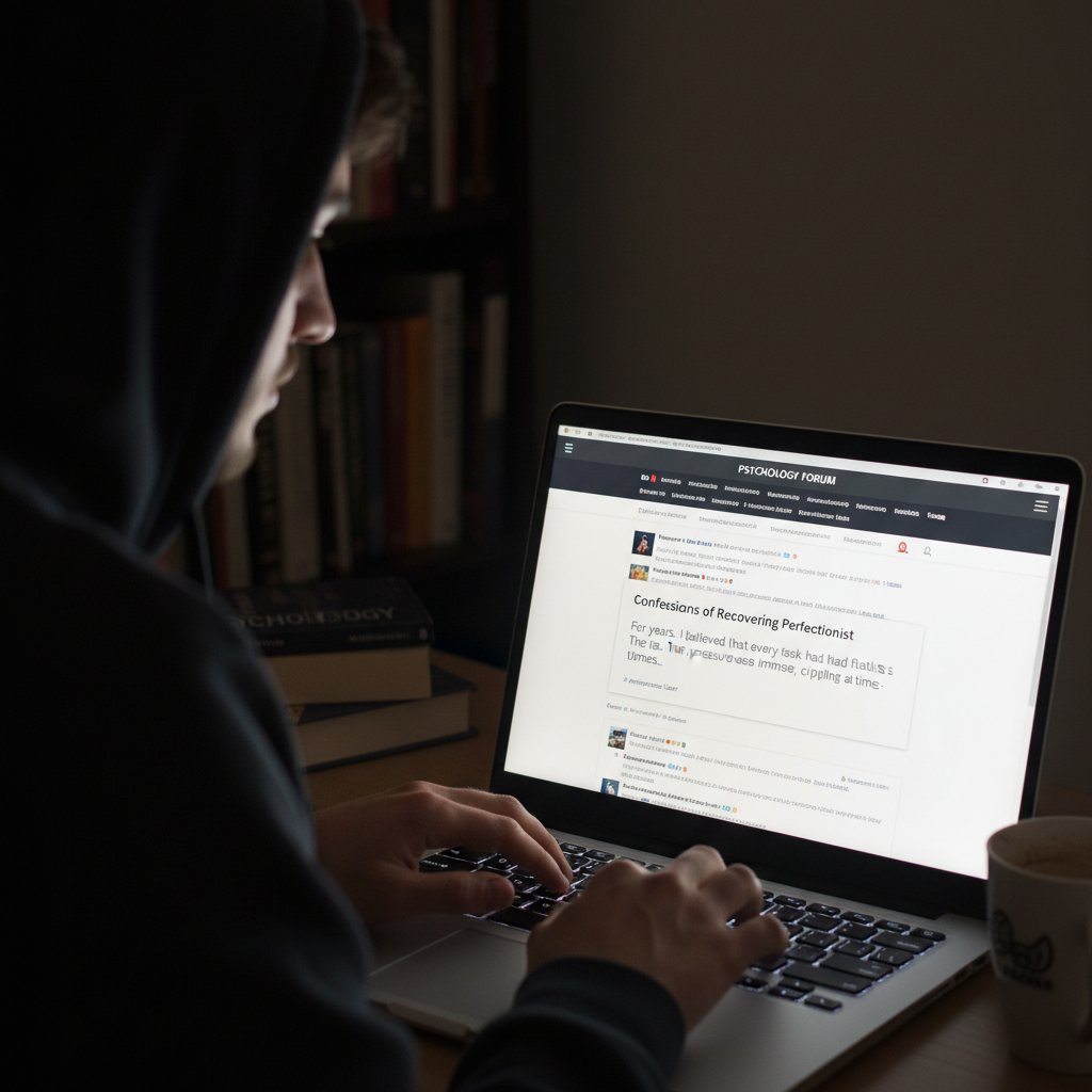 Osoba pisząca anonimowy post na forum psychologicznym