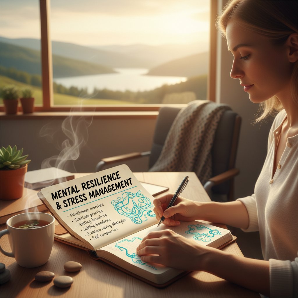 Osoba pisząca dziennik samopoczucia, budowanie odporności psychicznej