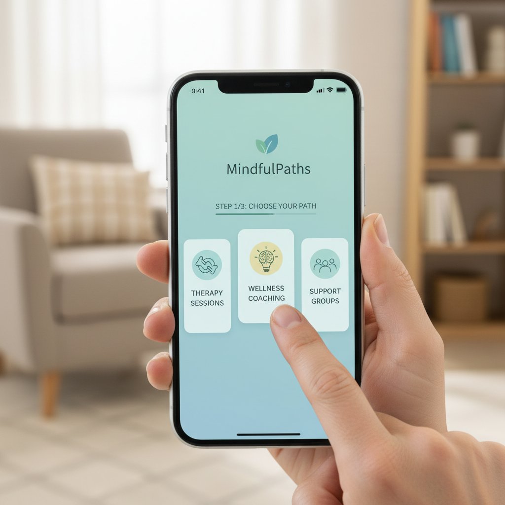 Zbliżenie na ekran telefonu z aplikacją wsparcia psychologicznego – wybór najlepszej opcji