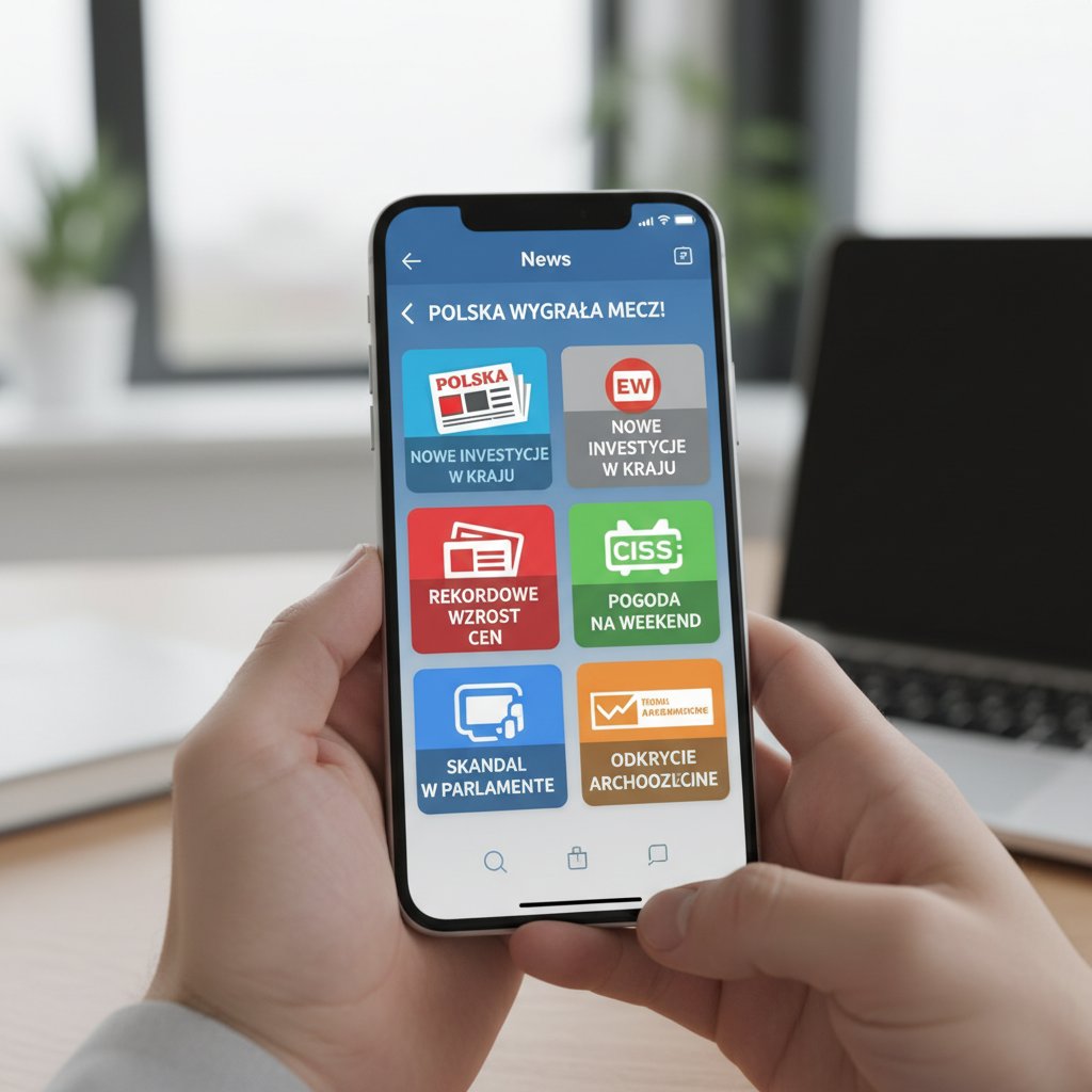 Różne aplikacje newsowe na smartfonie, polskie nagłówki – alternatywa dla tradycyjnych gazet