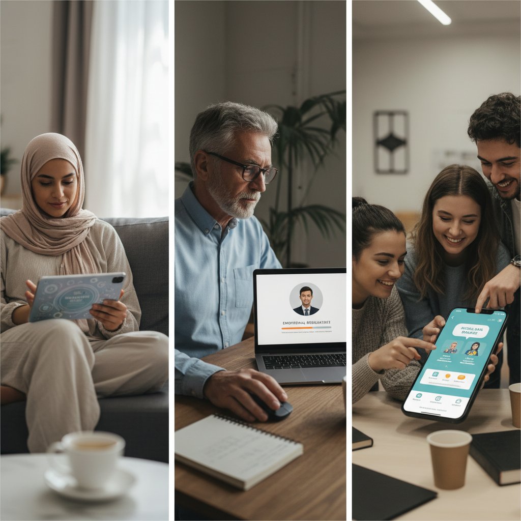 Drei Nutzergruppen bei der Online-Psychoedukation