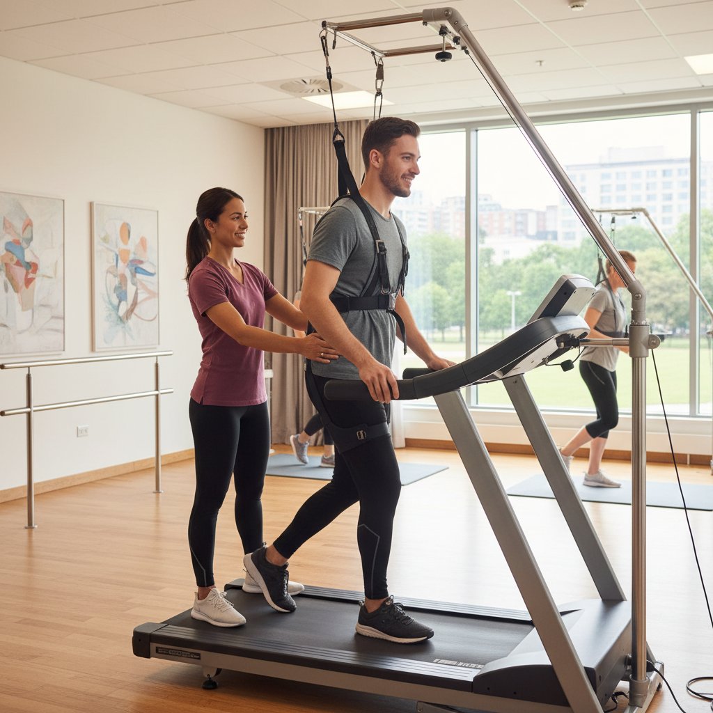 Fizjoterapeuta i pacjent podczas rehabilitacji rwy ramiennej