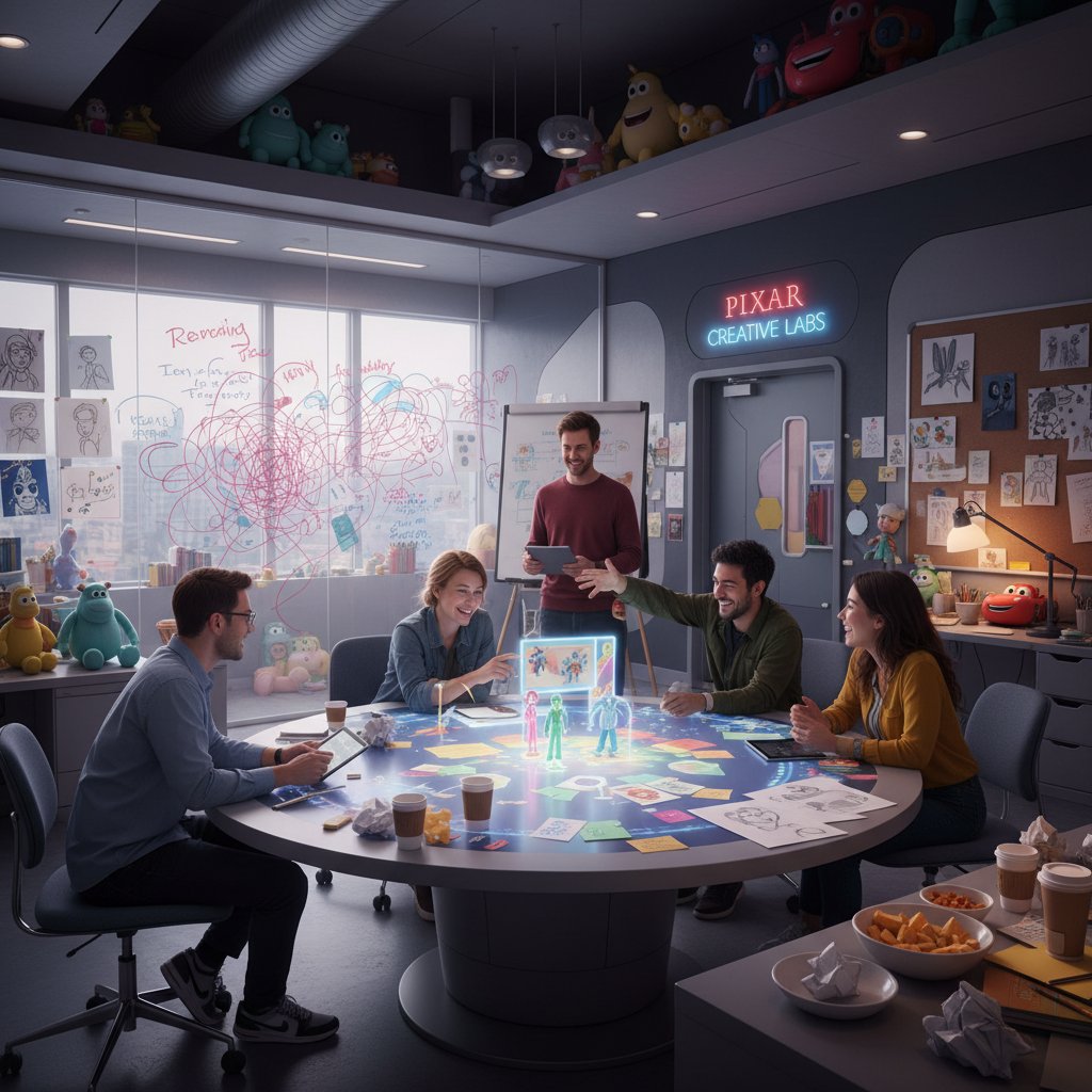 Pixar writers brainstorming story ideas