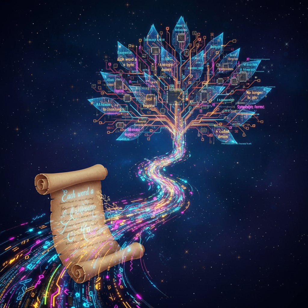 Wiersz przekształcający się w kod cyfrowy