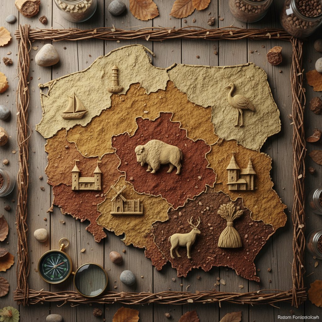 Mapa Polski z zaznaczeniem regionów o niskiej i wysokiej zawartości selenu w glebie