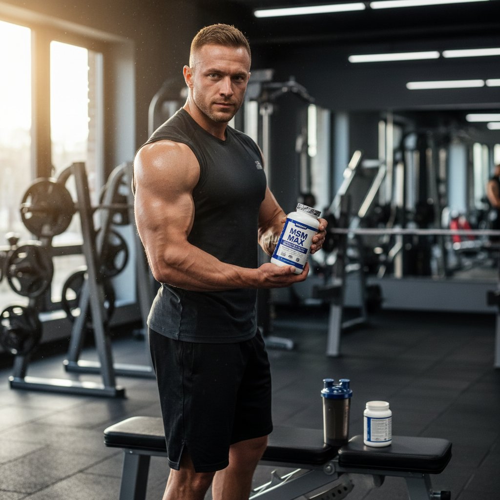 Sportowiec w Polsce korzystający z MSM przed treningiem