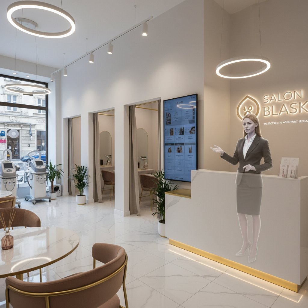 Właścicielka lokalnego salonu beauty korzysta z AI do obsługi klientek