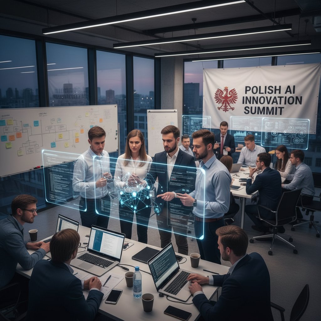 Polska firma podczas warsztatów AI, zespół analizuje efektywność wdrożenia