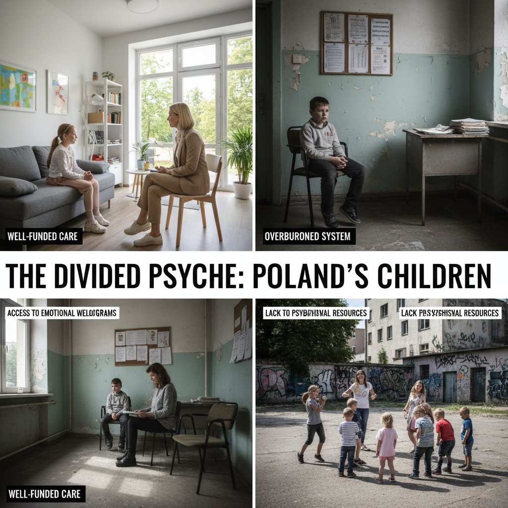 Dzieci z różnych środowisk, podział społeczny, nierówności w dostępie do wsparcia psychologicznego