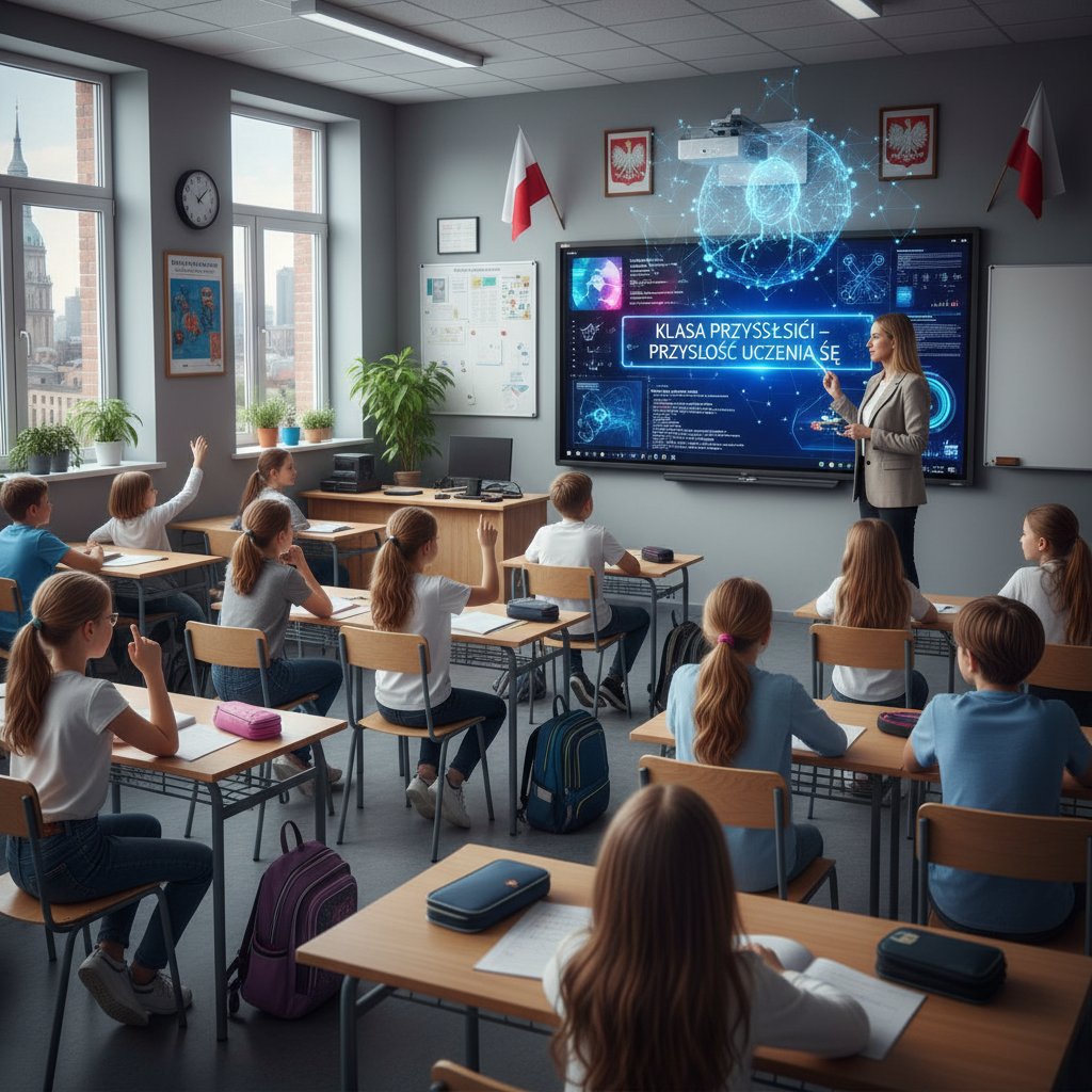 Szkoła podstawowa w Polsce z tablicą sterowaną przez sztuczną inteligencję