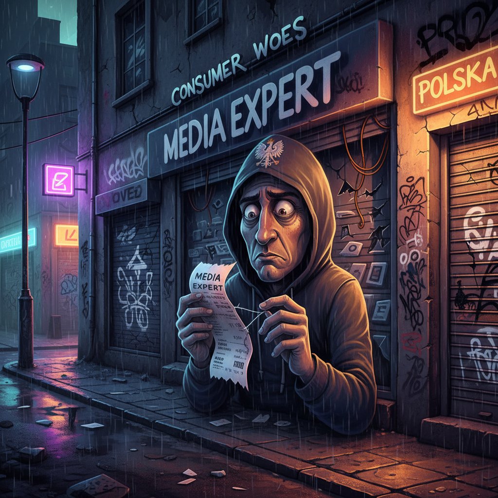 Zbliżenie na ręce osoby trzymającej pognieciony paragon w sklepie elektronicznym, symbolem walki konsumenta o swoje prawa