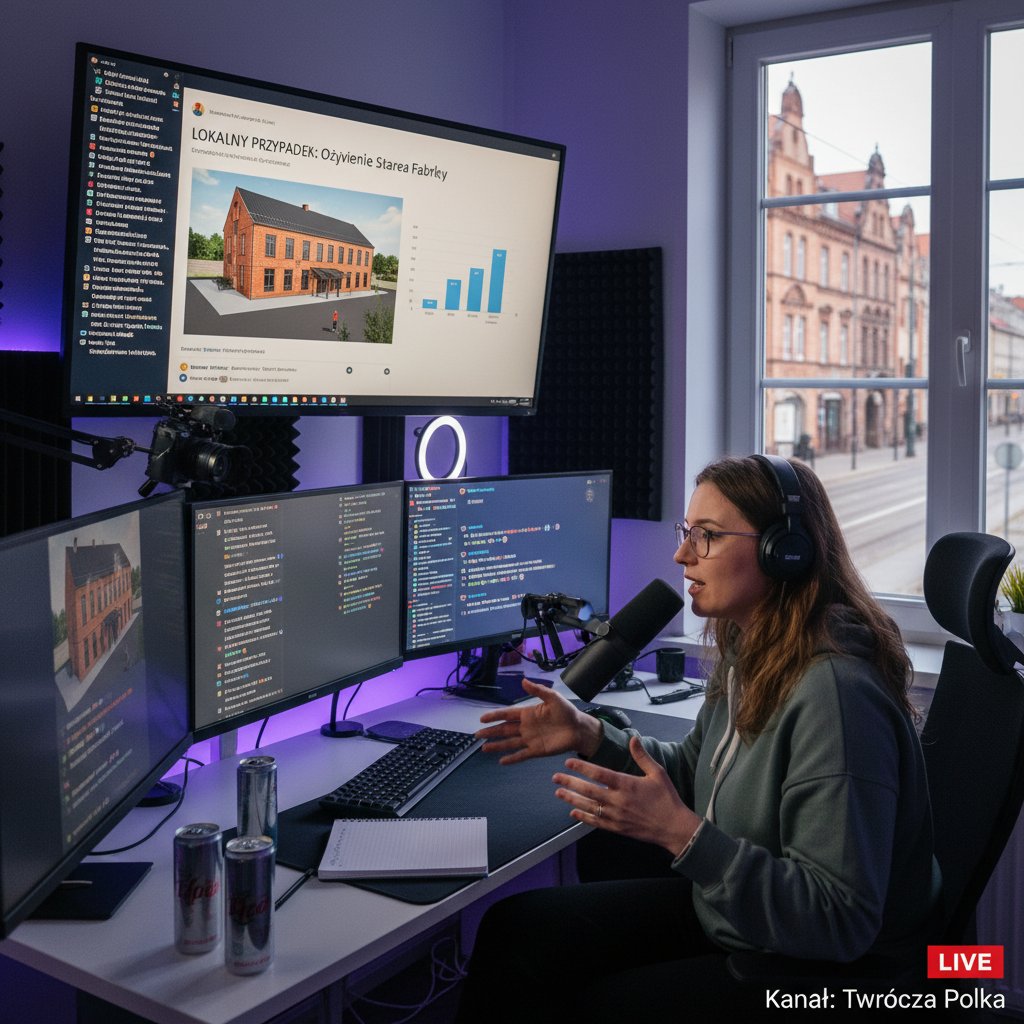 Polski twórca internetowy rozmawiający z fanami podczas streamingu, lokalny case study