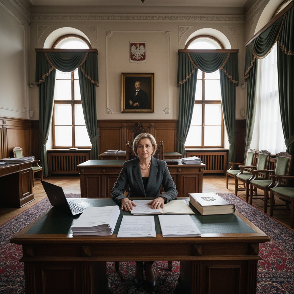 Psycholog sądowy podczas wywiadu w sądzie