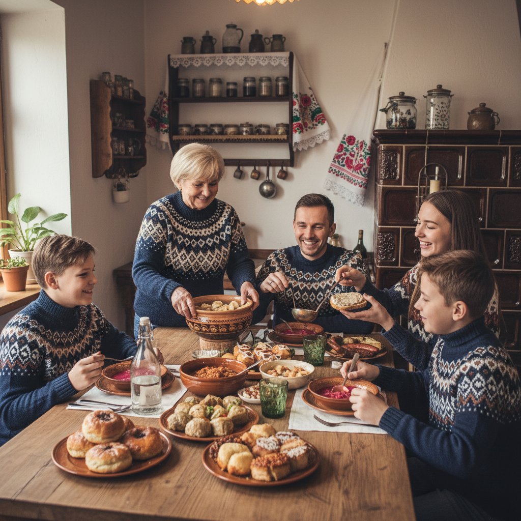 Polska rodzina przy stole – kontrast między tradycyjnym menu a potrzebami osoby z Hashimoto