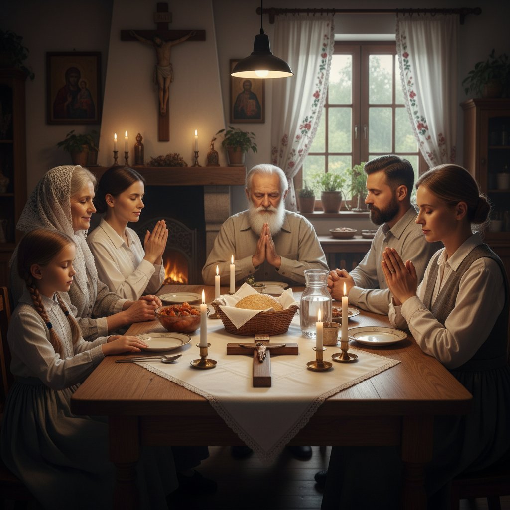 Starsza kobieta i młoda dziewczyna podczas wspólnego postu – polska tradycja, rodzinny dom